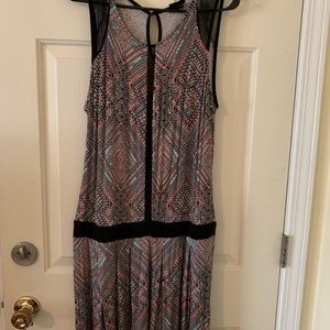 Knee length skater dress w mesh detail size large